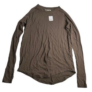 NEW Free People We the Free Thumbhole Arden Tee Loose fit Brown Size XS